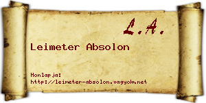 Leimeter Absolon névjegykártya